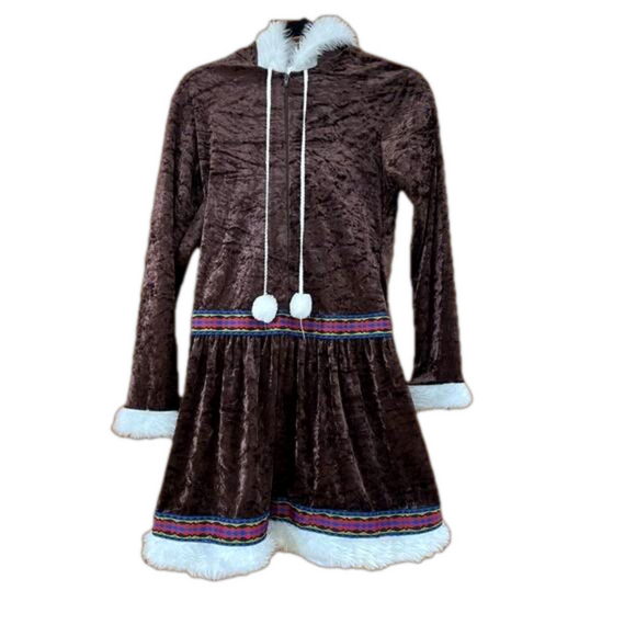 Other - Inuit KISSES WOMENS HALLOWEEN COSTUME NEW size MEDIUM brown velvet DRESS ONLY